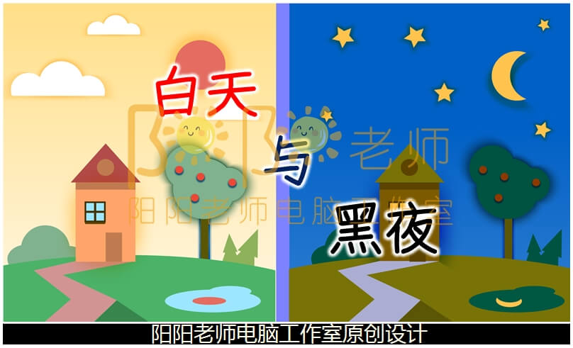 小班数学《白天与黑夜》PPT课件+教案+操作图片